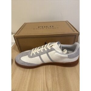 Polo Ralph Lauren Heritage Aera Leather Suede Sneaker Men's 13 White Gum New